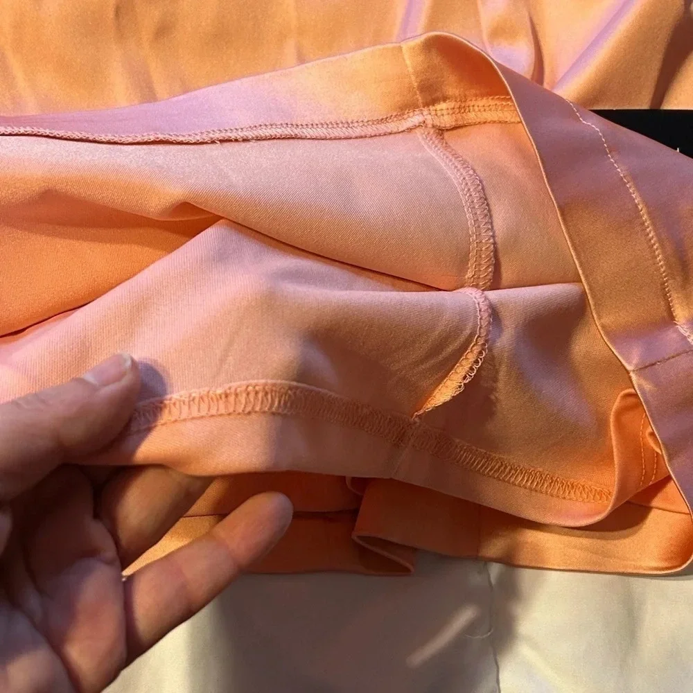 NWT Lulus In Your Dreams Coral Pink Satin Bustier Bodycon Dress - Picture 6 of 13